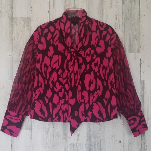 Who What Wear puff-sleeved blouse with tie - Picture 2 of 15